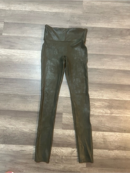 SPANX Pants - SPANX Women’s Olive Green High-Waist Faux Leather Leggings Size Small